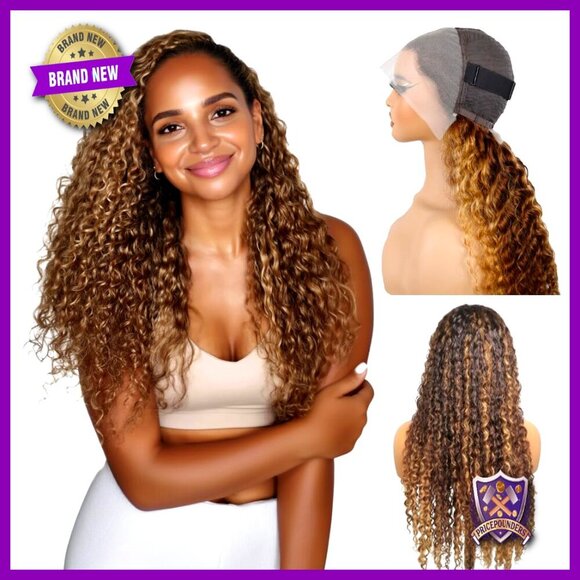 Other - Deep Wave Lace Front Wig Human Hair Glueless Pre Plucked Elegant Chic